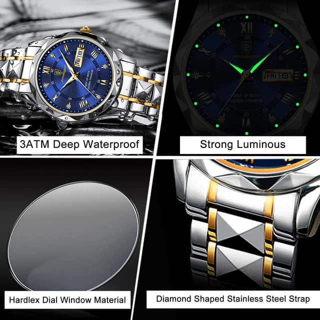 Picture of POEDAGAR New Fashion Men's Watches Top Brand Stainless Steel Luxury Men Quartz Wristwatches Relogio Masculino