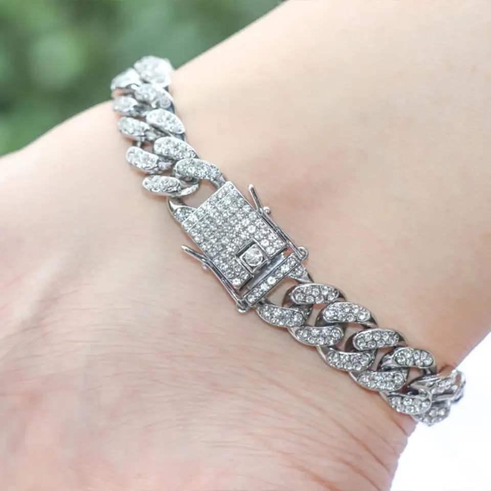 Picture of Miami Bracelet Full Iced Out Bling  Diamonds Choker Jewelry Gifts for Men
