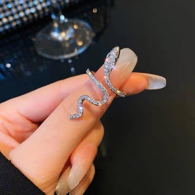 Picture of Delicate Flower Opening Adjustable Ring Set for Women, Korean Silver Color, Minimalist Finger Rings