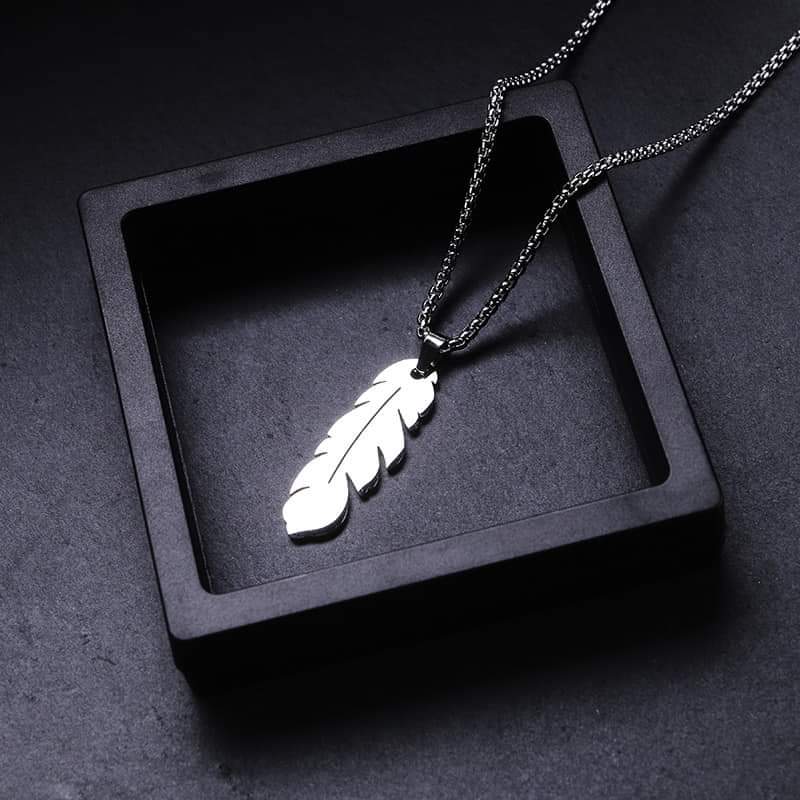 Picture of Men Stainless Steel Silver Color Leaf Chain For Men