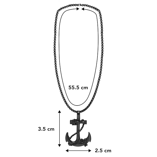 Picture of Stainless Steel Black Metal Chain For Men
