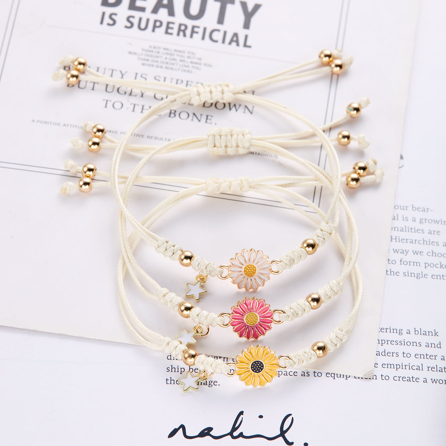 Picture of Bracelet Set Chain Boho Fashion Sunflower Jewellery Bracelet For  Women