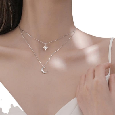 Picture of Crystal Butterfly Necklace Female Star DesignChain Girl Gift Exquisite Accessories  For Women