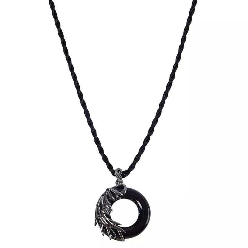 Picture of Men's Punk Dragon Flame Titanium Stainless Steel Cool leather chain Pendant Necklace Men's necklace-Unique Desing Pendant Chain For Men's-Chain For Men-Men's Pendant