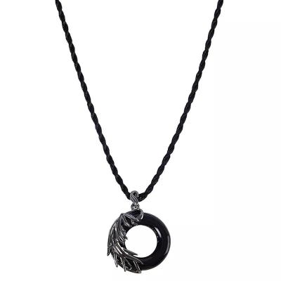 Picture of Men's Punk Dragon Flame Titanium Stainless Steel Cool leather chain Pendant Necklace Men's necklace-Unique Desing Pendant Chain For Men's-Chain For Men-Men's Pendant