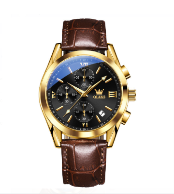 Picture of OLEVS leather quartz fashion watch for men