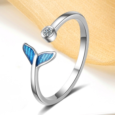 Picture of Mermaid Tail Minimalist Silver Ring
