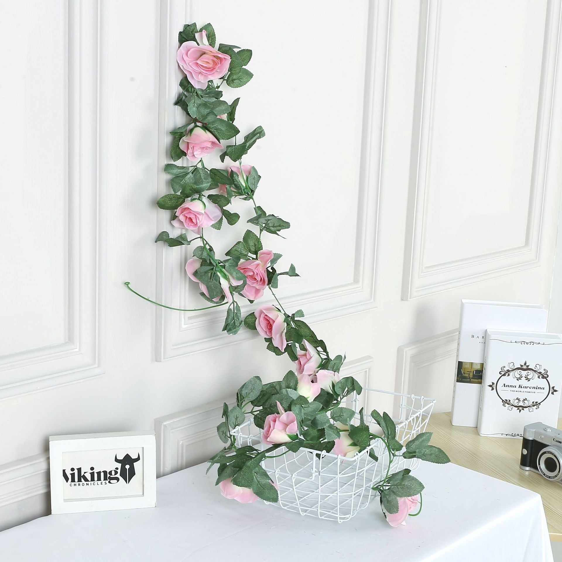 Picture of Floral Elegance: Handmade Rose Vine Letter "M" Wall Decor