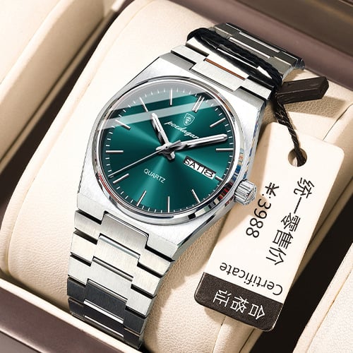 Picture of POEDAGAR 930 Men's New Luxury Luminous Date Week Stainless Steel Quartz Watch For Men