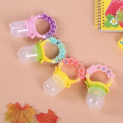 Picture of Cute Cartoon Baby Fruit Feeder Soft Silicone Pacifier Children Fresh Food Nibbler Supplementary Food Feeder