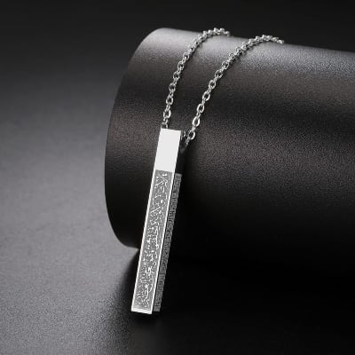 Picture of Ayatul Kursi Stainless Steel Chain for Men and Women - Simple Carve Islamic Jewelry