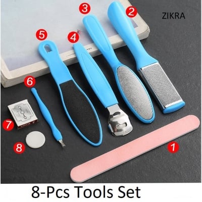 Picture of Foot Scrubber Set Pedicure Rasp Remover Stainless Steel Foot Cuticle Skin Callus Remover (8-Pcs OPP) ( 8-Pcs Set )