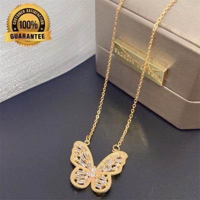 Picture of Butterfly Chain Pendant Necklace For Women -Color-Guarantee ( Gold )