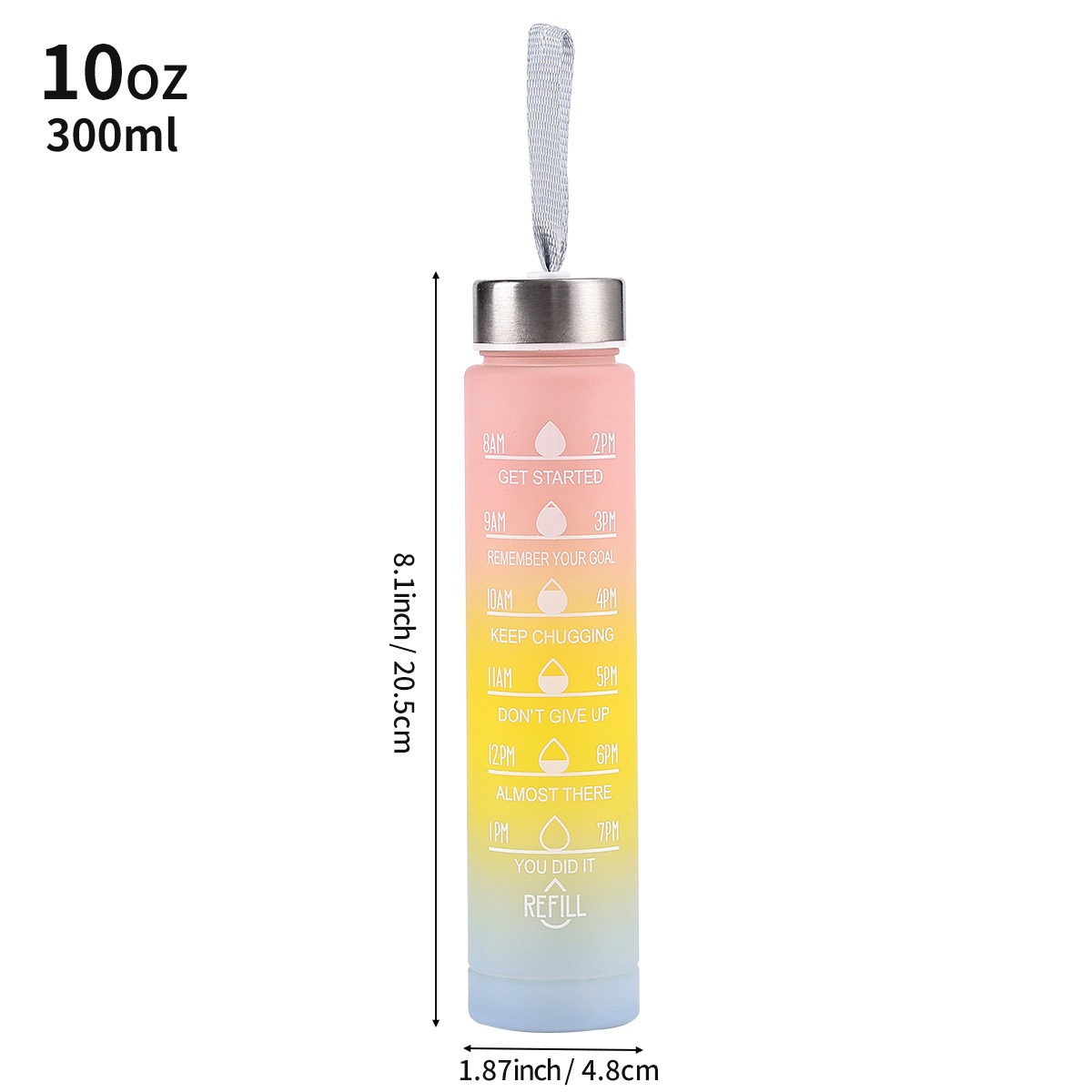 Picture of 300ml Cute Water Bottle Frosted Cartoon Portable Motivational Water Cup With Plastic Straw Outdoor Sports Camping Drinking ToolsBasketball