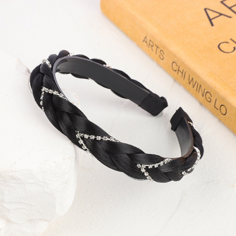 Picture of Korean Style Fashion Women's Hair Hoop Solid Color Pleated Elastic Headband Winter Hairband Hair Ties Hair Accessories Headwear