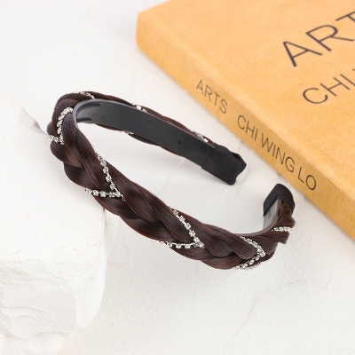 Picture of Korean Style Fashion Women's Hair Hoop Solid Color Pleated Elastic Headband Winter Hairband Hair Ties Hair Accessories Headwear