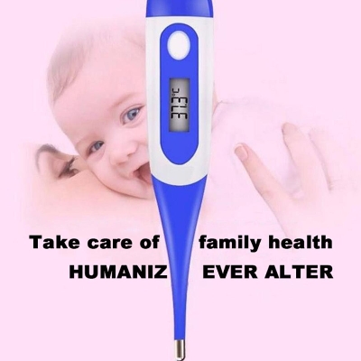 Picture of 1pcs Baby Thermometer Cartoon Waterproof Portable Soft Head Thermometer Kids Digitales Thermometer For Infants Adult Human - White