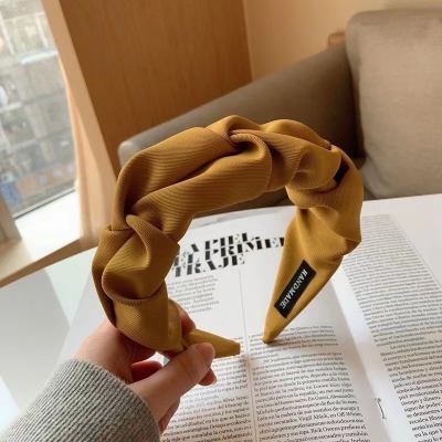 Picture of New And Good Quality Fashion Hair Bands for Women Girls Flower Solid Color Headbands Headwear Folded Hair