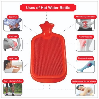 Picture of Rubber Hot Water Bag Bottle Pain Relief Bed Hand Warmer Hot Water Bag 2 L Color Send As Per Product Availability - Hot Water Bag - hot water bag - Multicolor