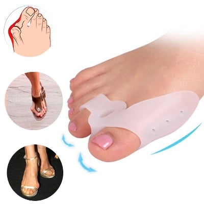 Picture of Big Toe Straightener Thumb Valgus Protector Silicone Gel Foot Fingers Toe Separator Bunion Adjuster Feet Pads Relief Foot Pain