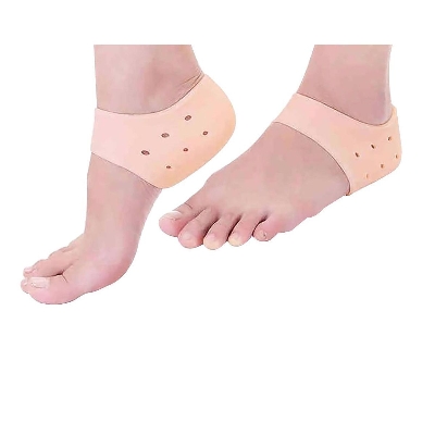 Picture of Silicone Gel Heel Pad Socks for Pain Relief for Men and Women (Beige, Free Size) - 1 Pair - Beige
