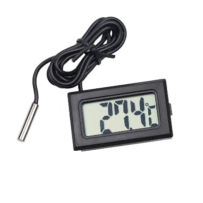 Picture of LCD Digital Thermometer Temperature Sensor Fridge Freezer Probe For Aquarium Refrigerator - Black