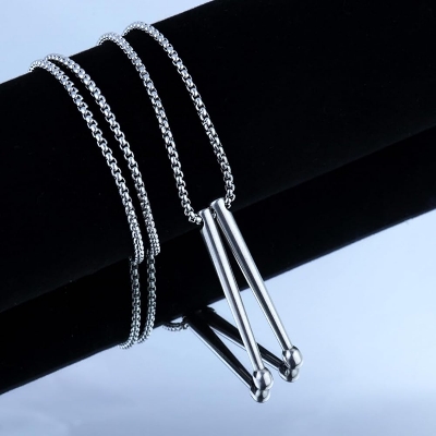 Picture of Viking Wolf Raven Pendant Necklace for Men Stainless Steel Geometric Chain