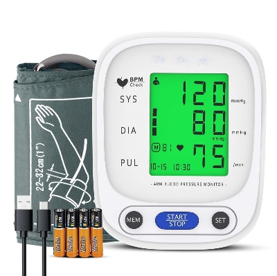Picture of Talking BP Machine Digital Blood Pressure Monitor with Voice USB Port Bp Monitor - Off White