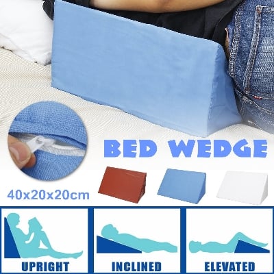 Picture of Bed Wedge Pillow Foam Body Positioner Elevate Support Back Neck Pain Leg Rest 20*20*40 - Multicolor