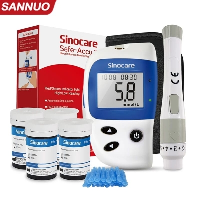 Picture of Fully Automatic Upper arm Digital Blood Pressure Monitor with Glucometer Machine with 10 Test Strips (Combo Pack) - Multicolor