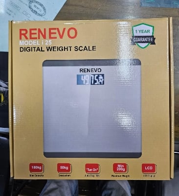 Picture of Personal Digital Bathroom Weight Measuring Scale Glass Weighing Machine for Body Weight Measurement (5mm White Round Weight Measuring Machine) (180 kg, White) - weight Scale - Light Ash