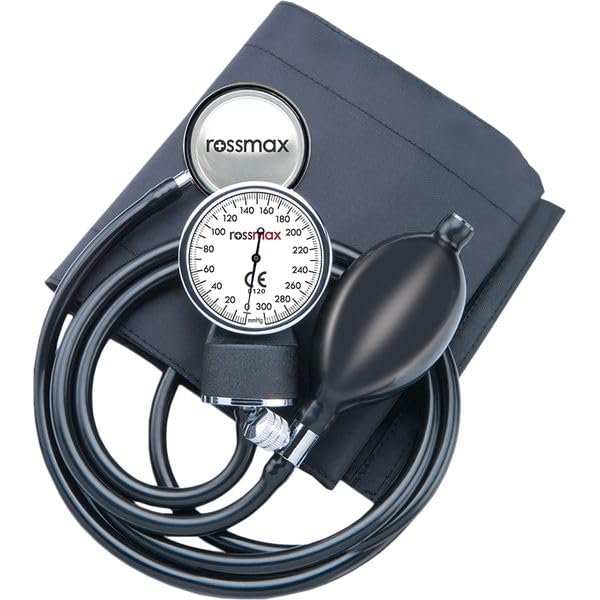 Picture of Rossmax GB112 Aneroid Blood Pressure Monitor Sphygmomanometer with Stethoscope Dual Head (Black) - Black