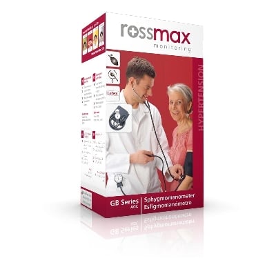 Picture of Rossmax GB112 Aneroid Blood Pressure Monitor Sphygmomanometer with Stethoscope Dual Head (Black) - Black