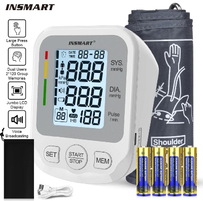 Picture of Renevo Fully Automatic Upper arm Digital Blood Pressure Monitor Apparatus and Testing Machine, Separate Cuff, LCD Display with USB Port with 5 year Warranty - Multicolor