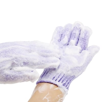 Picture of 2pcs Bath Gloves For Peeling Exfoliating Mitt Glove For Shower Scrub Gloves Resistance Body Massage Sponge Wash Skin Exfoliator