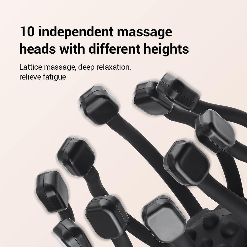 Picture of Electric Head Massager Octopus Scalp Massagers,360 Degree Automatic Rechargeable Handfree Relax Massage with 3 Vibration Mode for Stress Pain Relax Headache Pain Relief Machine - Multicolor