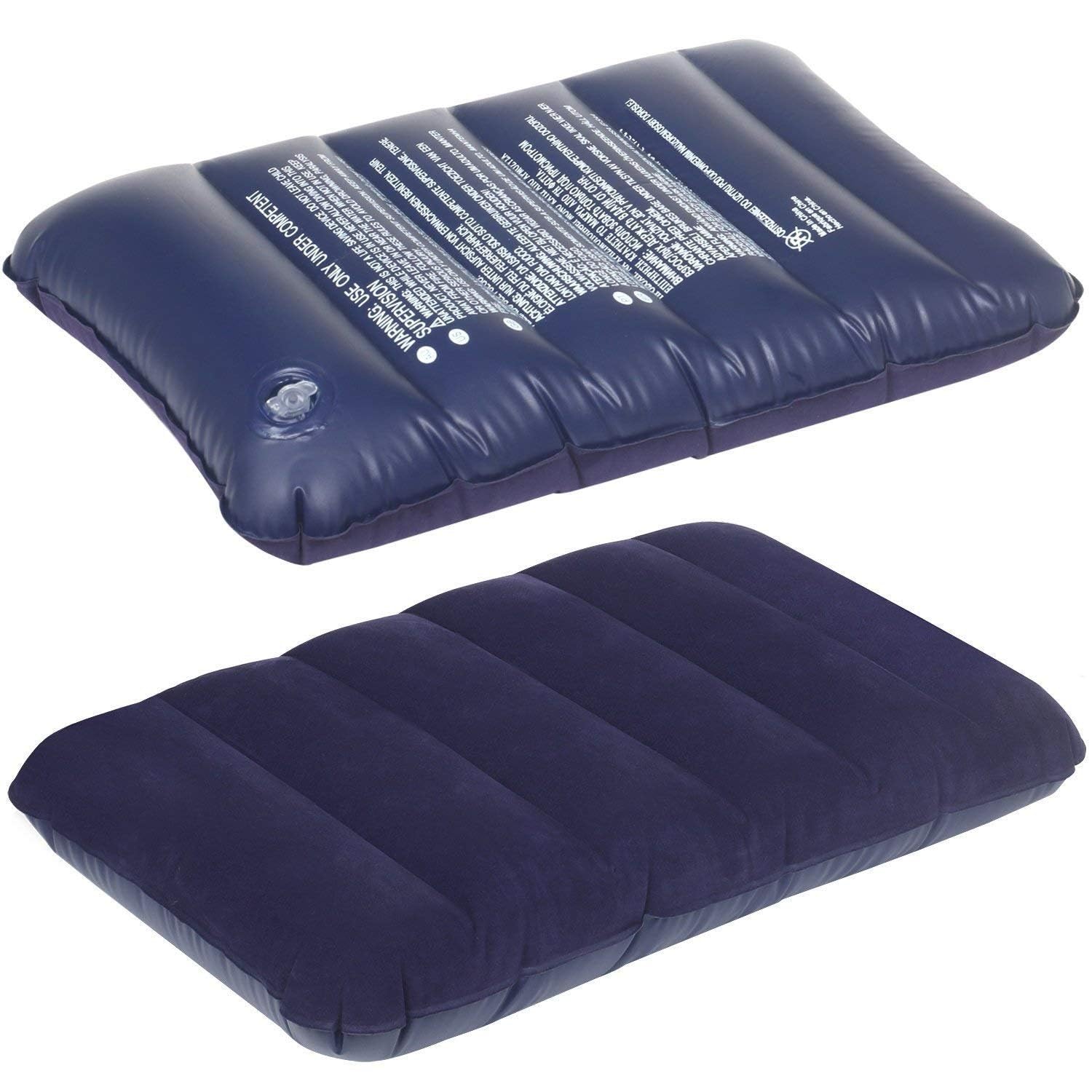 Picture of Velvet Air Pillow Cushion Sleeping Bag Backpacking Pillow Soft Comfortable Air Inflatable Travel Pillow Tourist Pillow (Blue) - Blue