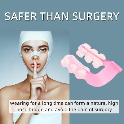 Picture of Nose Shaper Clip Nose Up Lifting Shaping Bridge Straightening Slimmer Device Silicone Nose Slimmer No Painful Hurt Beauty Tools - Pink