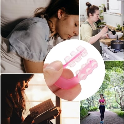Picture of Nose Shaper Clip Nose Up Lifting Shaping Bridge Straightening Slimmer Device Silicone Nose Slimmer No Painful Hurt Beauty Tools - Pink
