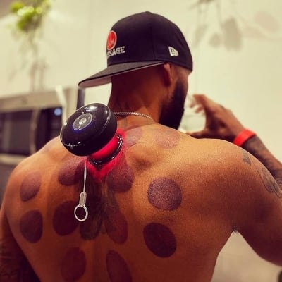 Picture of Intelligent Vacuum Cupping Massage Device Electric Heating Scraping Suction Cups Physical Fatigue Relieve Health Guasha Cans - Red