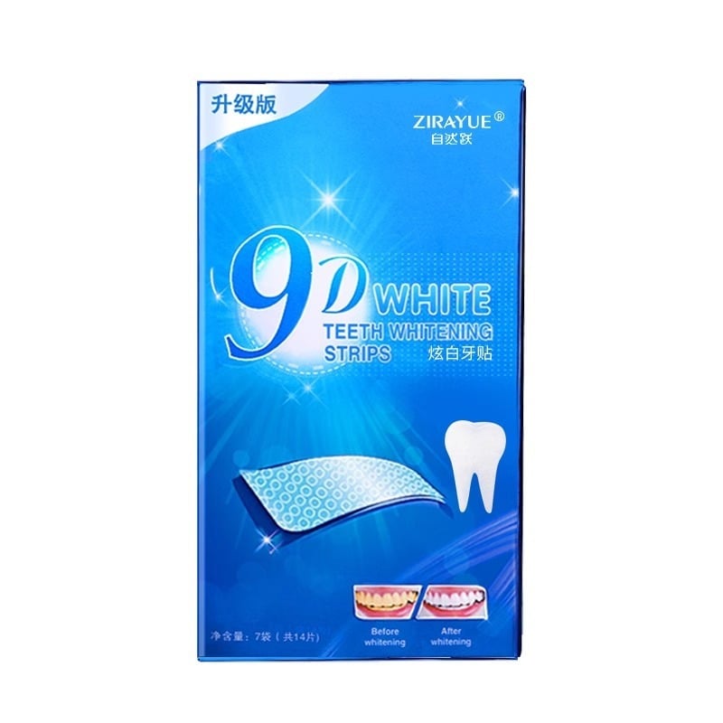 Picture of 9D Teeth Whitening Strips Food Grade Mint Flavor White Teeth Gel Tooth Whitener stickers Teeth Yellow Smoke Stains Tea Stains Oral Hygiene Care