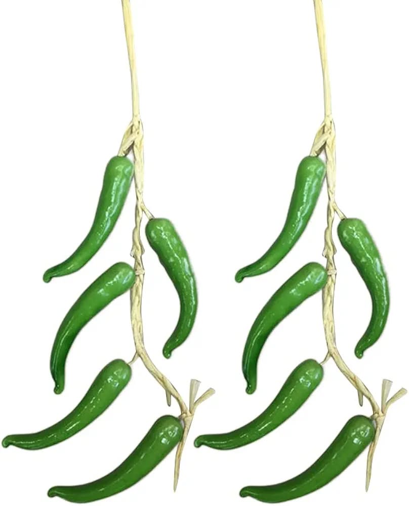 Picture of 5 x Artificial Vegetable Pepper Strings Wall Hanging Farm Kitchen Decor Baoblaze Artificial Vegetable Strings