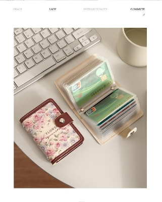 Picture of Women's Elegant Floral Print PU Leather Card Holder Wallet