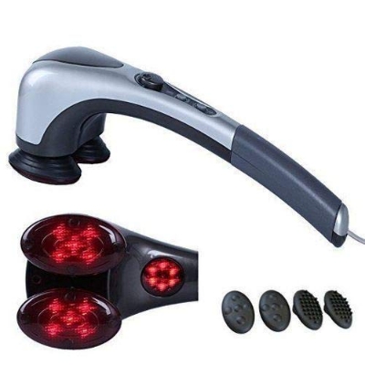 Picture of Powerful Electric Double Head Hammerpro Body Massager for Pain Relief/Acupressure Dual Hand Dolphin Double Point Body Massager - Multicolor