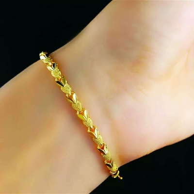 Picture of Gold Plated Titanium Chain Bracelet for Women