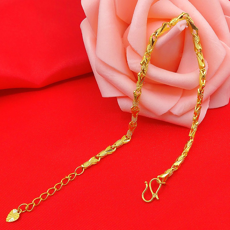 Picture of Gold Plated Titanium Chain Bracelet for Women