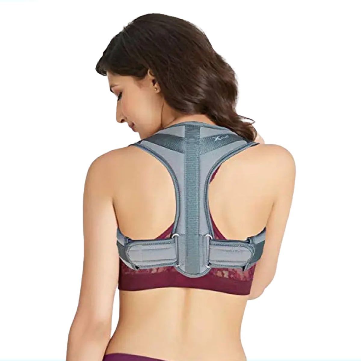 Picture of Posture Corrector For Men And Women - Adjustable Upper Back Brace For Clavicle To Support Neck, Back and Shoulder - Grey