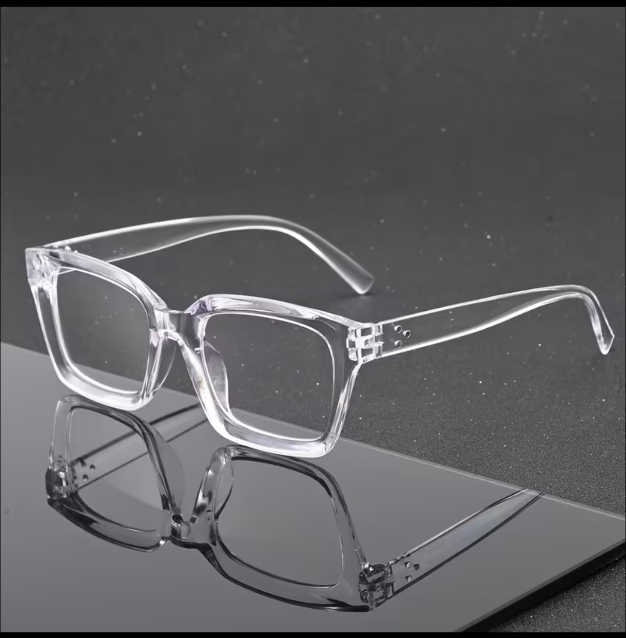 Picture of Men Fashion Oversized Square Reading Glasses Large Frame Presbyopia Eyeglasses For Men White
