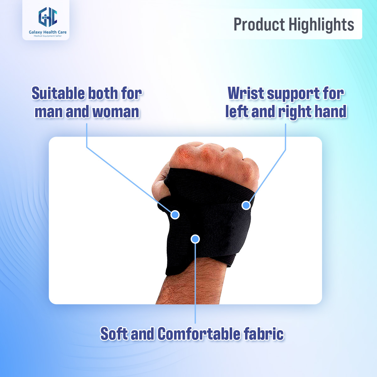 Picture of Taiba Thumb & Wrist Support Wrap Brace Binder Stabilizer for Men & Women Gym Workout Sports Hand Injuries Warmer Band, Pain Relief, Arthritis, Tendonitis, Supporter - Dark Ash