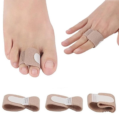 Picture of Galaxy Splint Wraps Fabric Toe Finger Separator and Straightener Hallux Valgus Corrector Bandage; 5 Pieces (Brown) - Beige